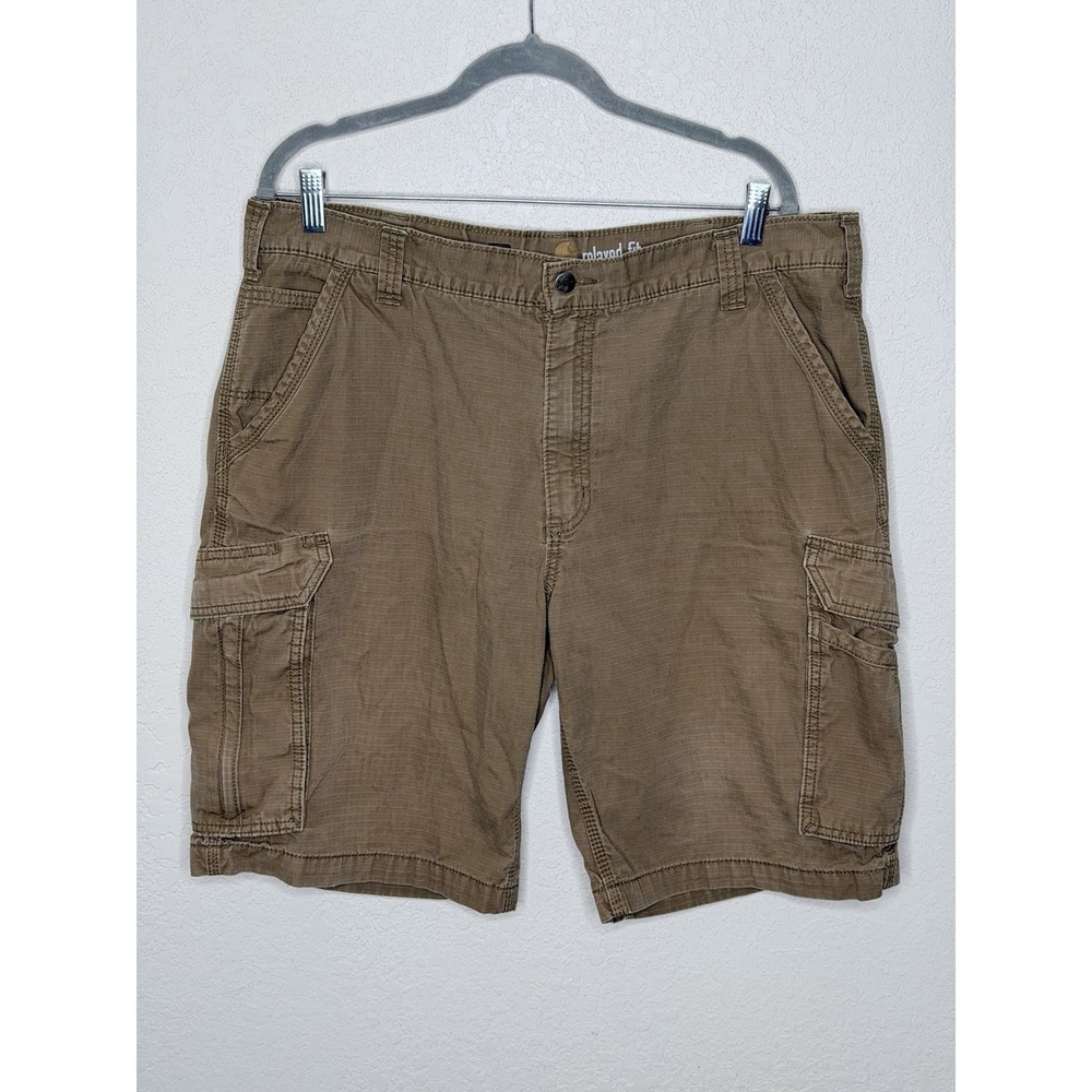Carhartt Force Mens 38 Relaxed Fit Ripstop Cargo Shorts Brown Outdoor Hiking